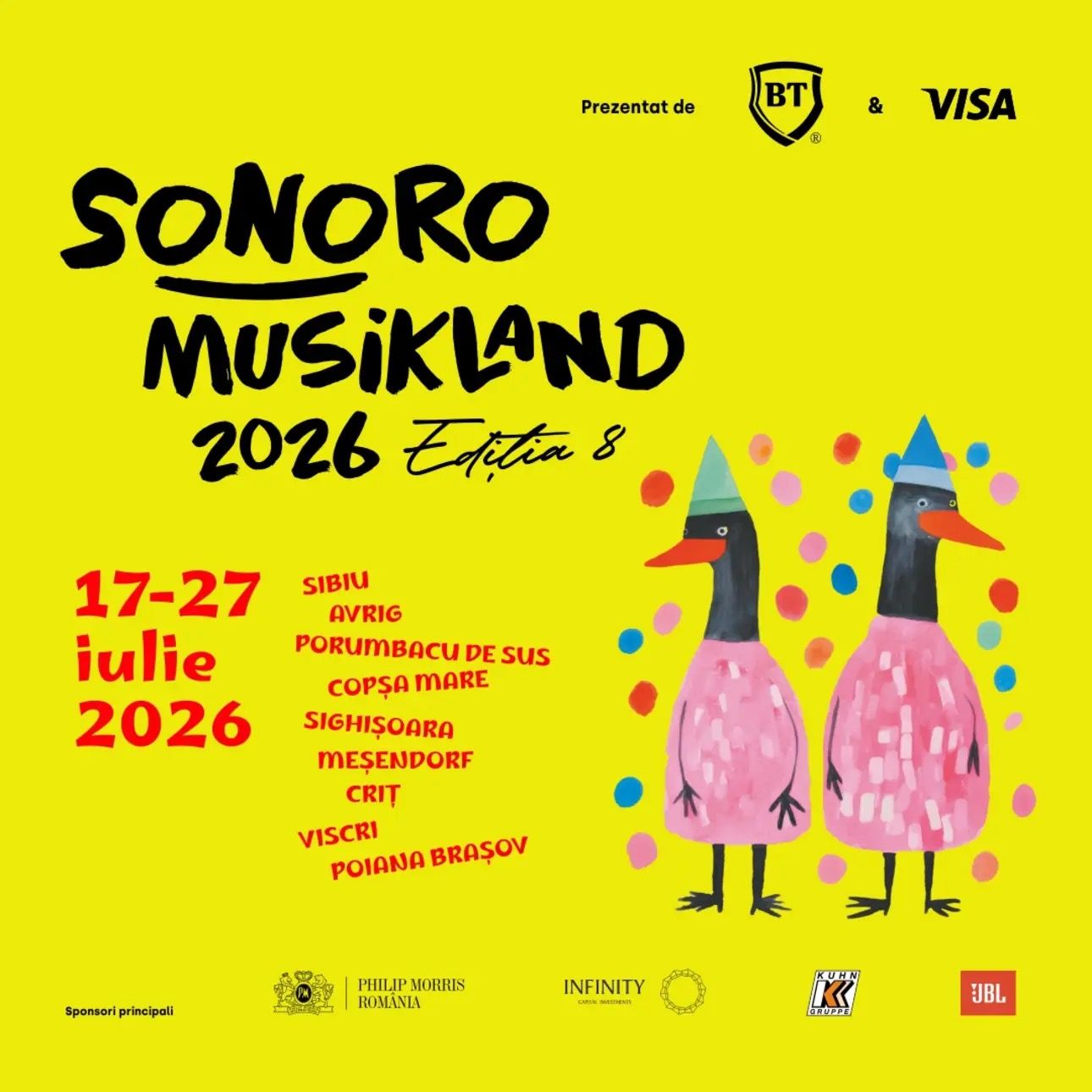 Poster of the SoNoRo Musikland 2026 festival, 8th edition, 17–27 July